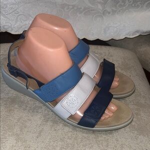 Hotter Stylish Blue and White Women's Sandals size 9.5